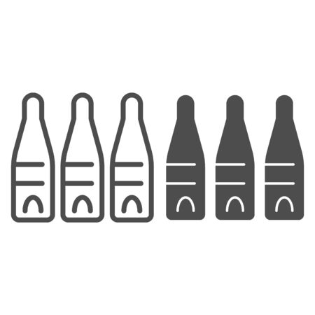 Ampoules line and glyph icon. Medical ampoule vector illustration isolated on white. Ampul outline style design, designed for web and app. Eps 10.のイラスト素材