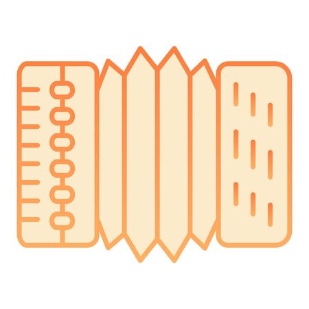 Accordion flat icon. Harmonica orange icons in trendy flat style. Musical instrument gradient style design, designed for web and app. Eps 10.のイラスト素材