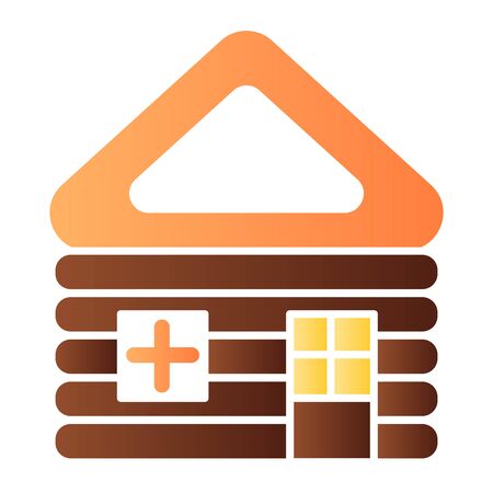 Wooden house flat icon. Log cabin color icons in trendy flat style. Home gradient style design, designed for web and app. Eps 10.のイラスト素材