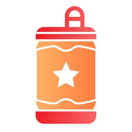 Beer can flat icon. Beverage color icons in trendy flat style. Tin can gradient style design, designed for web and app. Eps 10.のイラスト素材