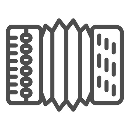 Accordion line icon. Harmonica vector illustration isolated on white. Musical instrument outline style design, designed for web and app. Eps 10.のイラスト素材