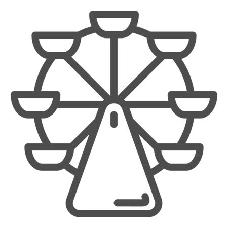 Ferris wheel line icon. Carousel vector illustration isolated on white. Fair outline style design, designed for web and app. Eps 10.のイラスト素材