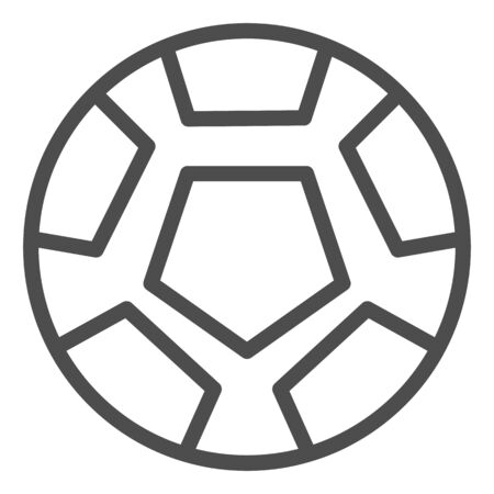 Soccer ball line icon. Football ball vector illustration isolated on white. Game ball outline style design, designed for web and app. Eps 10.のイラスト素材