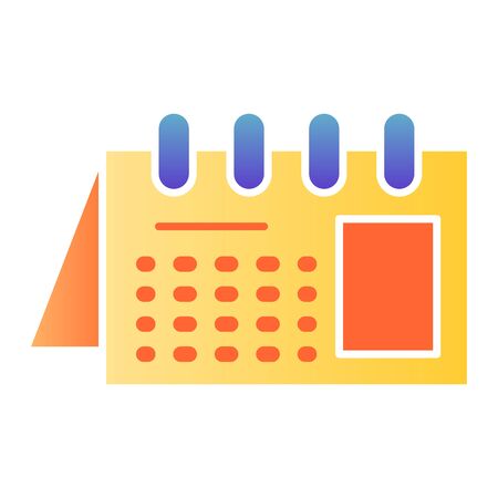 Calendar flat icon. Reminder on spiral color icons in trendy flat style. Office agenda gradient style design, designed for web and app. Eps 10.のイラスト素材