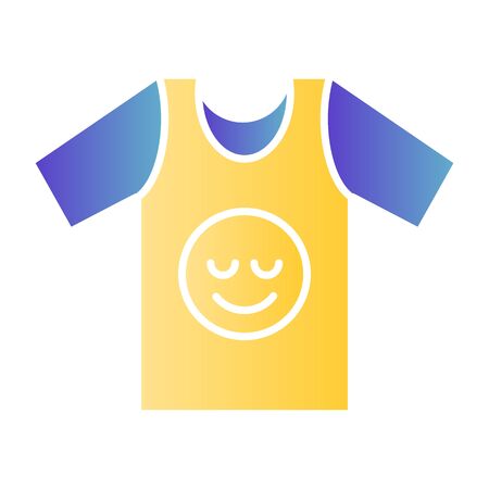 Tshirt flat icon. Shirt with smiley color icons in trendy flat style. Summer clothes gradient style design, designed for web and app. Eps 10.のイラスト素材