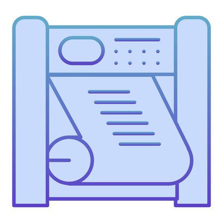 Plotter printing flat icon. Large format printer blue icons in trendy flat style. Printing device gradient style design, designed for web and app. Eps 10.のイラスト素材