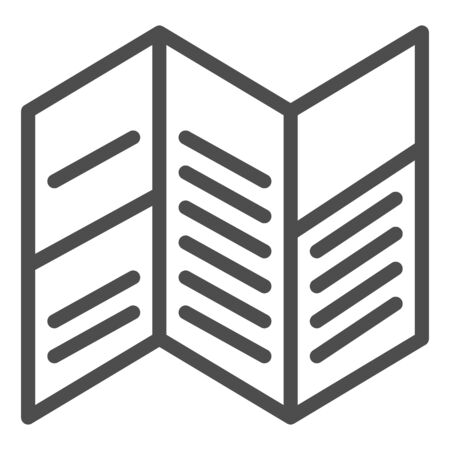 Brochure line icon. Trifold vector illustration isolated on white. Office agenda outline style design, designed for web and app.のイラスト素材