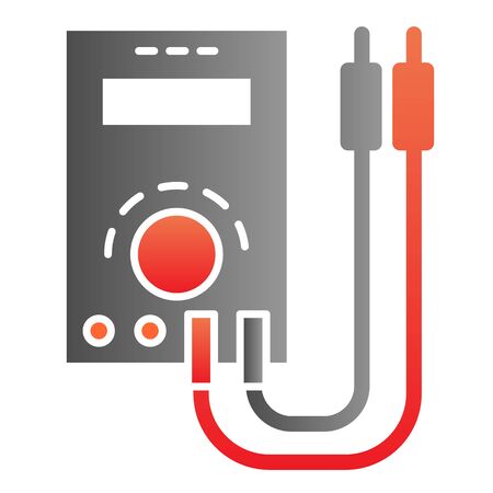 Digital multimeter flat icon. Electricity tester color icons in trendy flat style. Voltmeter gradient style design, designed for web and app.のイラスト素材