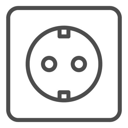 Socket line icon. Electrical vector illustration isolated on white. Power outline style design, designed for web and app.のイラスト素材