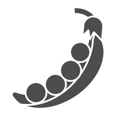 Peas solid icon. Vegetable vector illustration isolated on white. Bean glyph style design, designed for web and app.のイラスト素材