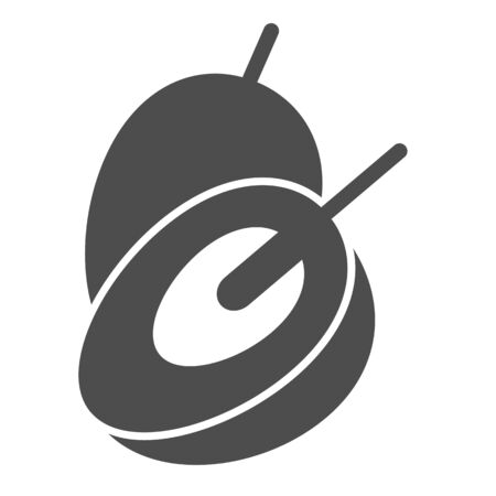 Plum solid icon. Vitamin food vector illustration isolated on white. Sweet fruit glyph style design, designed for web and app.のイラスト素材