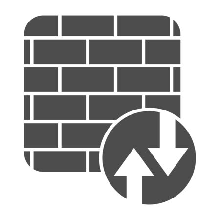 Firewall solid icon. Network protection vector illustration isolated on white. Internet safety glyph style design, designed for web and app.のイラスト素材