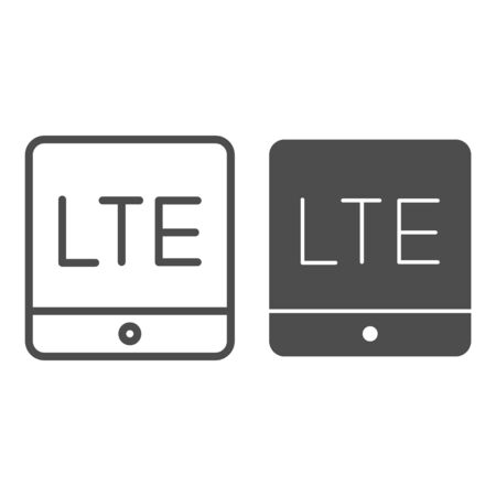 Lte coverage line and glyph icon. 4g internet vector illustration isolated on white. Networking outline style design, designed for web and app. Eps 10のイラスト素材