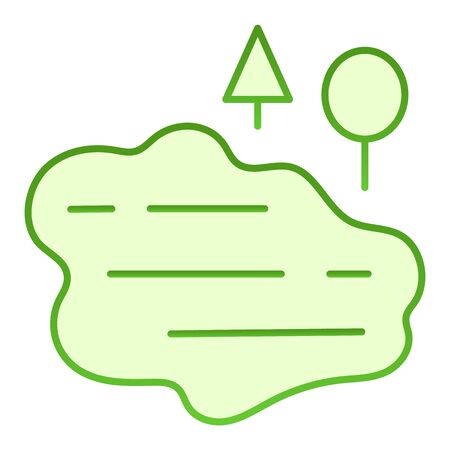 Lake and trees flat icon. Water green icons in trendy flat style. Nature gradient style design, designed for web and app.のイラスト素材
