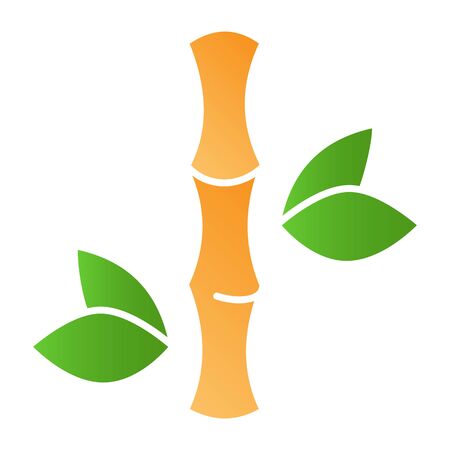 Bamboo flat icon. Asian plant color icons in trendy flat style. Bamboo branch with leaves gradient style design, designed for web and app.のイラスト素材