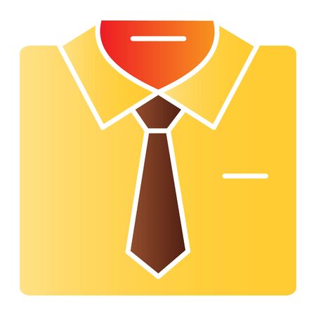 Shirt with tie flat icon. Business suit color icons in trendy flat style. Formal male clothes gradient style design, designed for web and app.のイラスト素材