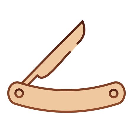 Old razor flat icon. Straight razor brown icons in trendy flat style. Razor blade gradient style design, designed for web and app.のイラスト素材