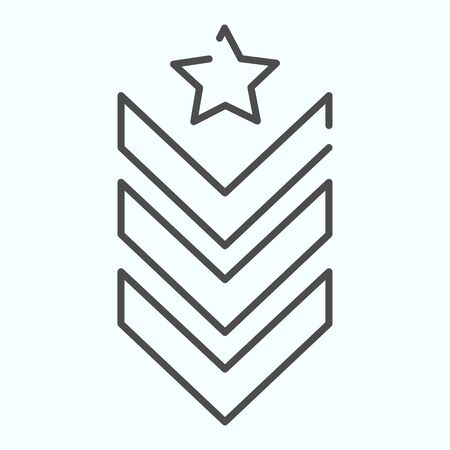 Military epaulet thin line icon. Army rank vector illustration isolated on white. Military badge outline style design, designed for web and app. Eps 10.のイラスト素材