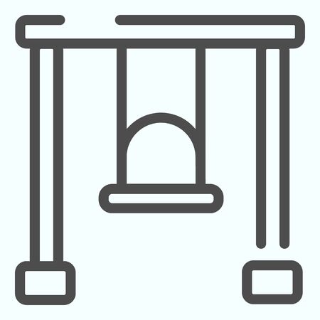 Child swing line icon. Baby seesaw vector illustration isolated on white. Kids playground outline style design, designed for web and app.のイラスト素材