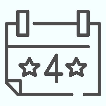 4th of july calendar line icon. Independence day vector illustration isolated on white. Reminder outline style design, designed for web and app.のイラスト素材