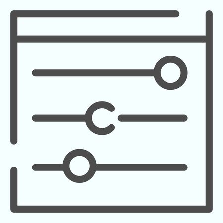 Equalizer line icon. Technical settings vector illustration isolated on white. Settings in devise outline style design, designed for web and app.のイラスト素材