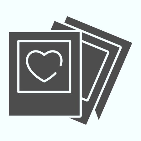 Gallery Photo solid line icon. Three photo vector illustration isolated on white. Love photos glyph style design, designed for web and app.のイラスト素材