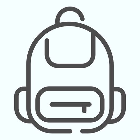 Backpack line icon. School bag vector illustration isolated on white. Rucksack outline style design, designed for web and app. Eps 10.のイラスト素材