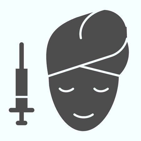 Face mesotherapy solid icon. Beauty procedure vector illustration isolated on white. Salon face procedure glyph style design, designed for web and app. Eps 10.のイラスト素材