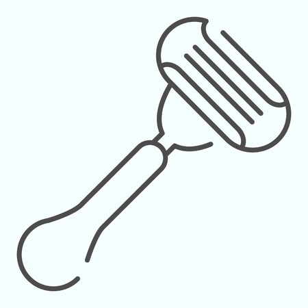 Razor thin line icon. Shaver vector illustration isolated on white. Razor blade outline style design, designed for web and app. Eps 10.のイラスト素材