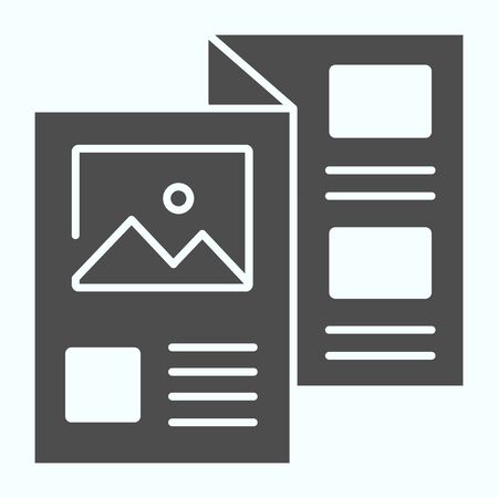 Brochure solid icon. Catalogue vector illustration isolated on white. Booklet glyph style design,...