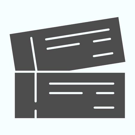 Tickets solid icon. Two tickets vector illustration isolated on white. Coupons glyph style design, designed for web and app. Eps 10.のイラスト素材