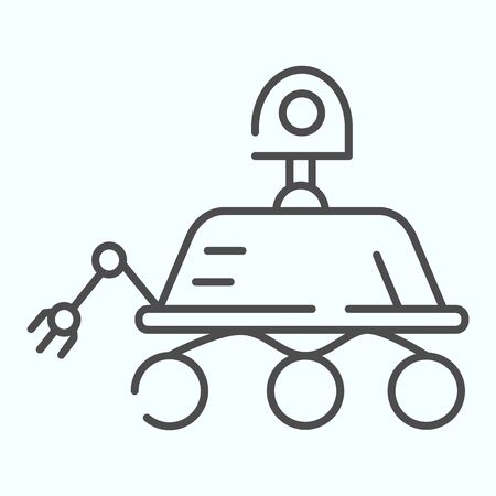 Lunar Rover thin line icon. Moon exploration buggie with three wheels.のイラスト素材