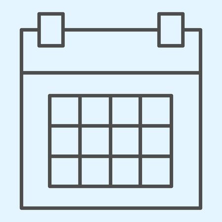 Calendar thin line icon. Timetable organizer with dates on grid. Horeca vector design concept, outline style pictogram on white background, use for web and app. Eps 10.のイラスト素材