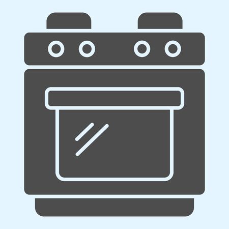 Gas stove solid icon. Oven, cooker appliance for frying and cook food.のイラスト素材