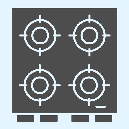 Gas stove solid icon. Oven, apparatus for frying and cooking food.のイラスト素材