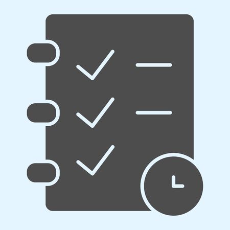 Check list and timer solid icon. Task management planning and clock.のイラスト素材
