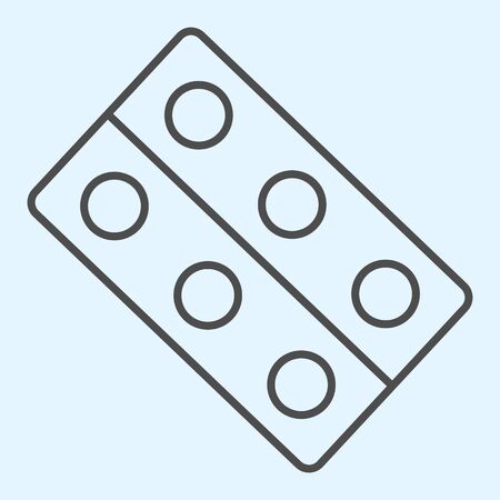 Pills thin line icon. Drugs blister pack.のイラスト素材