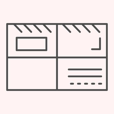 Parcel letter thin line icon. Postage light weight package.のイラスト素材