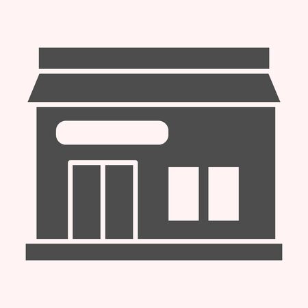 Post office house glyph icon. Public place postage building.のイラスト素材