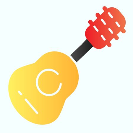 Guitar flat icon. String instrument vector illustration isolated on white. Musical instrument gradient style design, designed for web and app. Eps 10.のイラスト素材