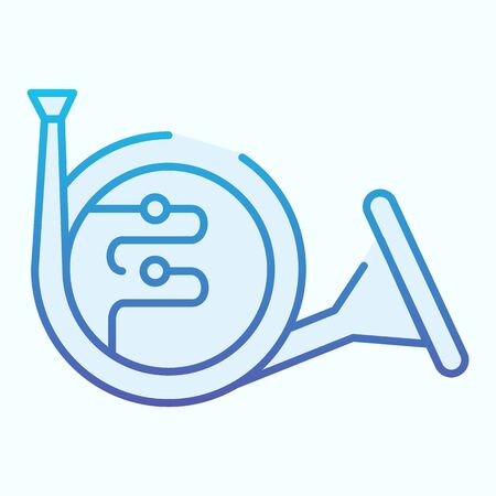 French horn flat icon. Trumpet vector illustration isolated on white. Musical wind instrument gradient style design, designed for web and app. Eps 10のイラスト素材