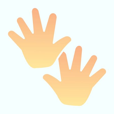 Baby hands print flat icon. Child palms imprint illustrationのイラスト素材