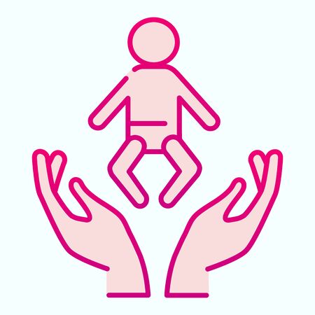 Child care flat icon.のイラスト素材