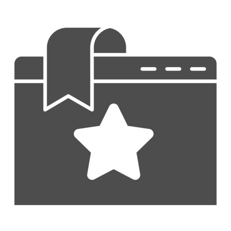 Favorite browser tab solid icon. Website bookmark with star.のイラスト素材