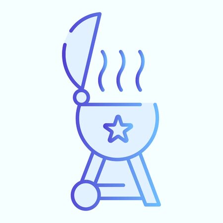 Grill flat icon. Bbq  illustrationのイラスト素材