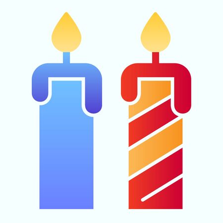 Two candles flat icon. Candlelight illustrationのイラスト素材