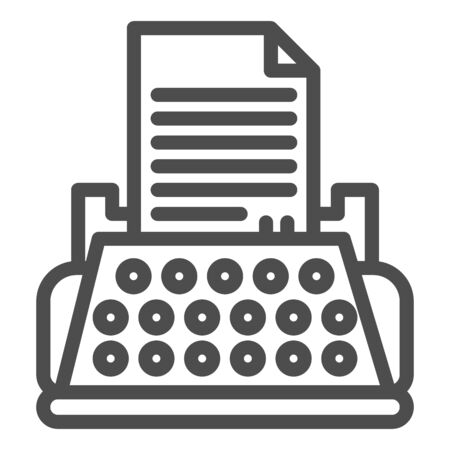 Typewriter line icon.のイラスト素材