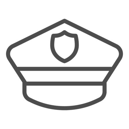 Policeman hat line icon. Police officer city cap.のイラスト素材