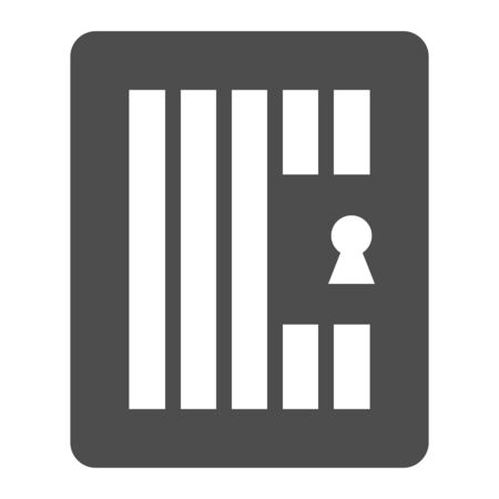 Prison door solid icon. Jail gate, heavy metal frame.のイラスト素材