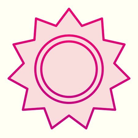 Sun line icon. Sunshine, solar main planet shape. Astronomy vector design concept, outline style pictogram on white background, use for web and app. Eps 10.のイラスト素材